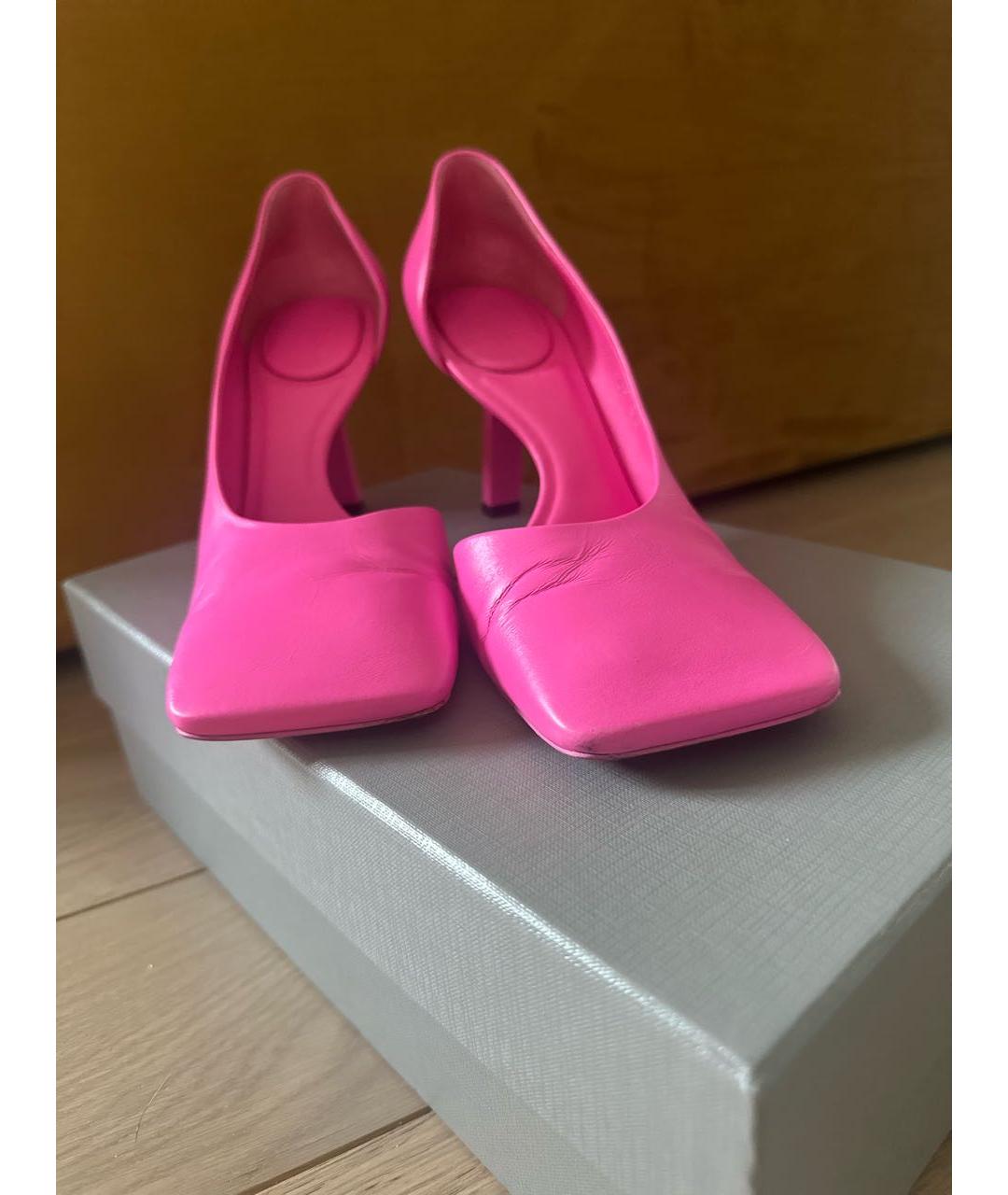 BALENCIAGA Фуксия кожаные туфли, фото 2