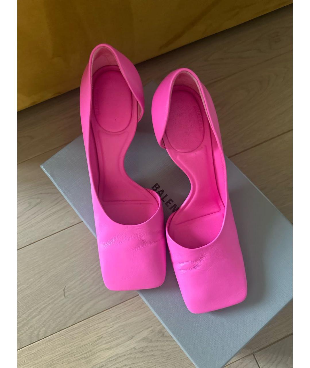 BALENCIAGA Фуксия кожаные туфли, фото 3