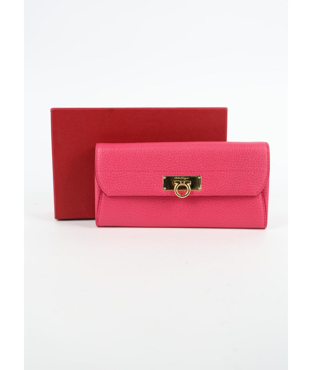 FERRAGAMO Розовый кожаный кошелек, фото 6