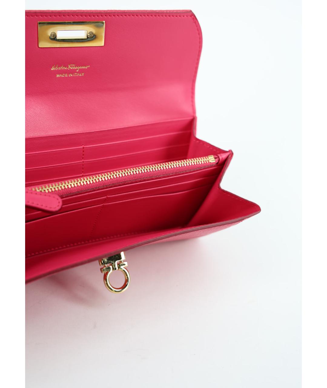 FERRAGAMO Розовый кожаный кошелек, фото 3