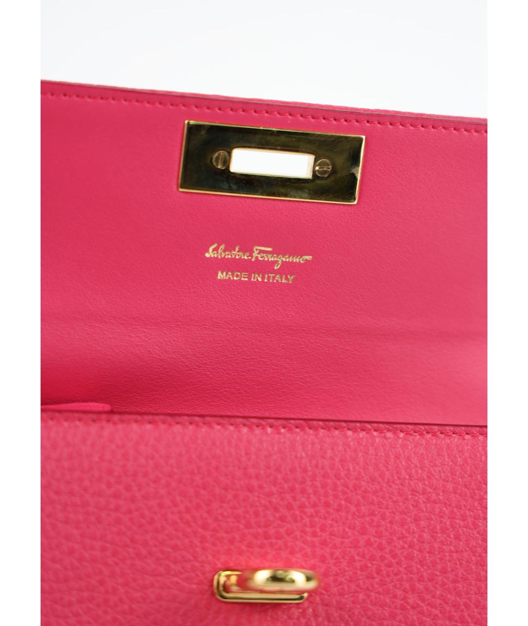 FERRAGAMO Розовый кожаный кошелек, фото 4
