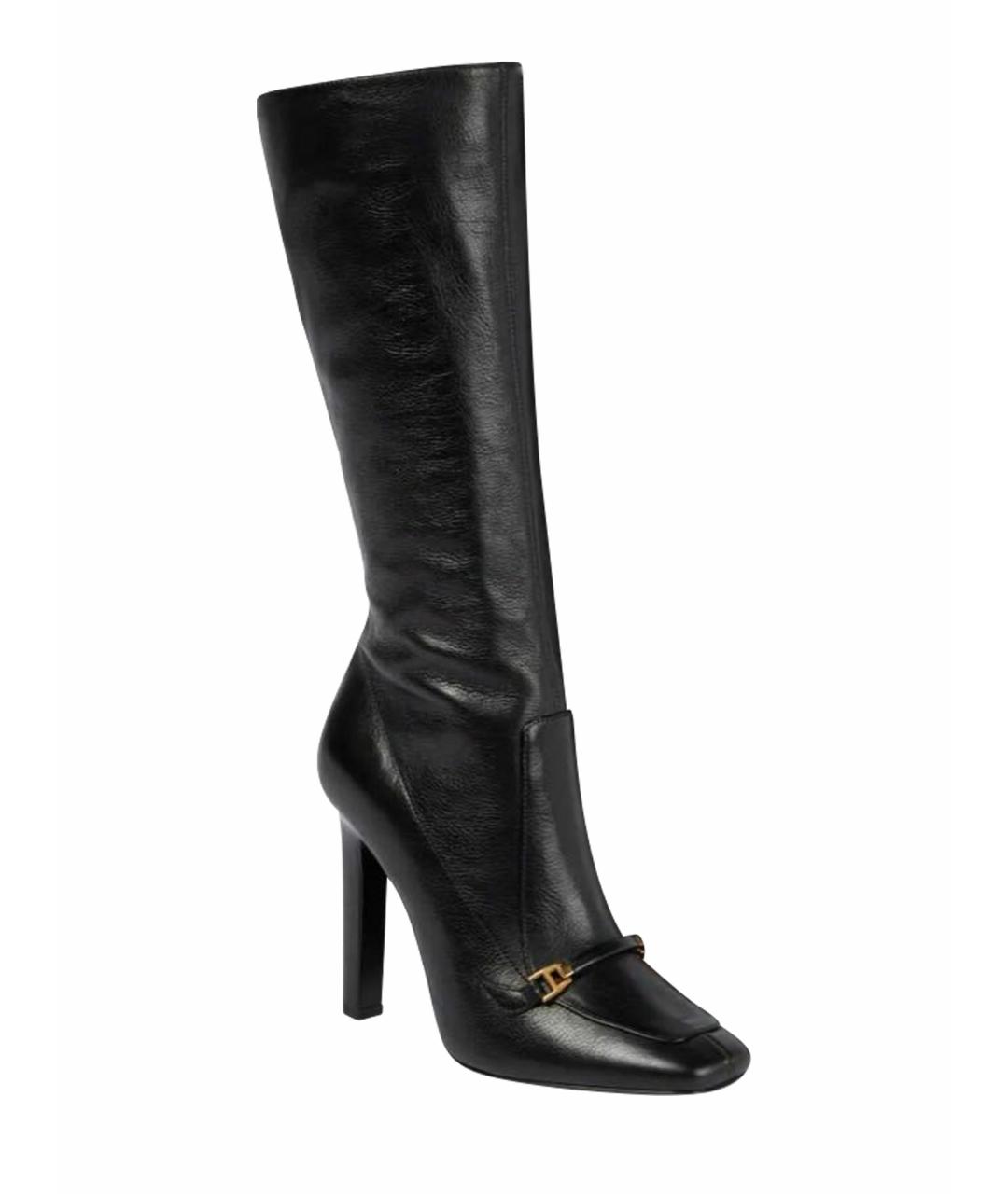 SAINT LAURENT Черные кожаные сапоги, фото 1
