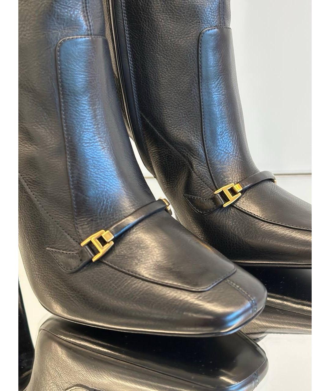 SAINT LAURENT Черные кожаные сапоги, фото 6