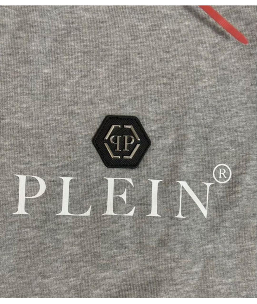 PHILIPP PLEIN Серый хлопковый спортивный костюм, фото 5