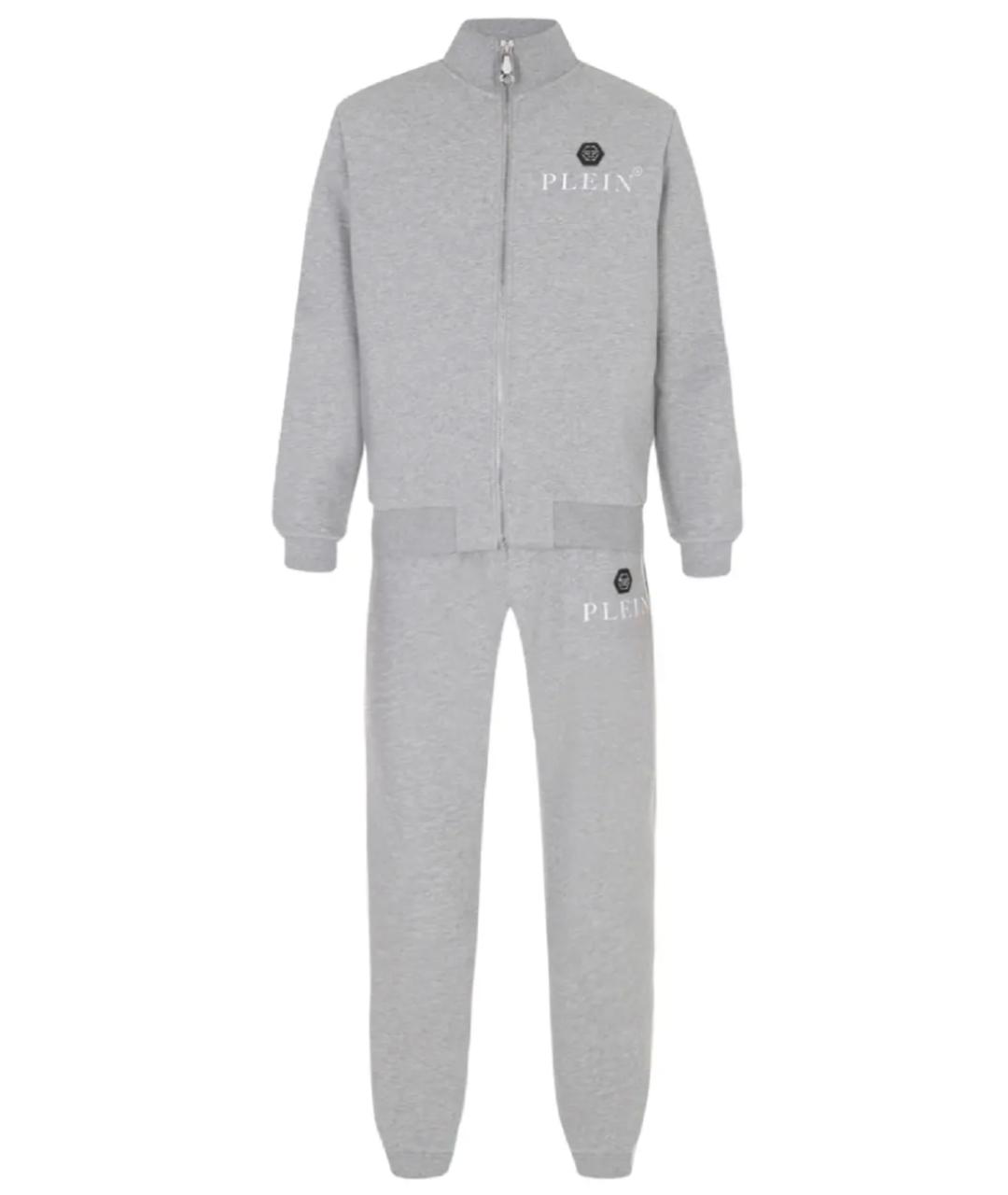 PHILIPP PLEIN Серый хлопковый спортивный костюм, фото 1
