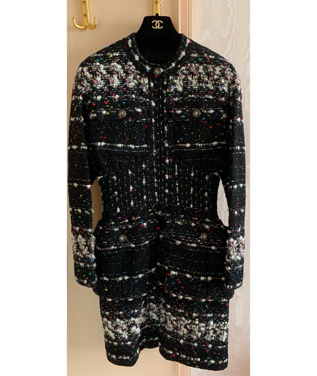 CHANEL Черное шерстяное пальто, фото 9