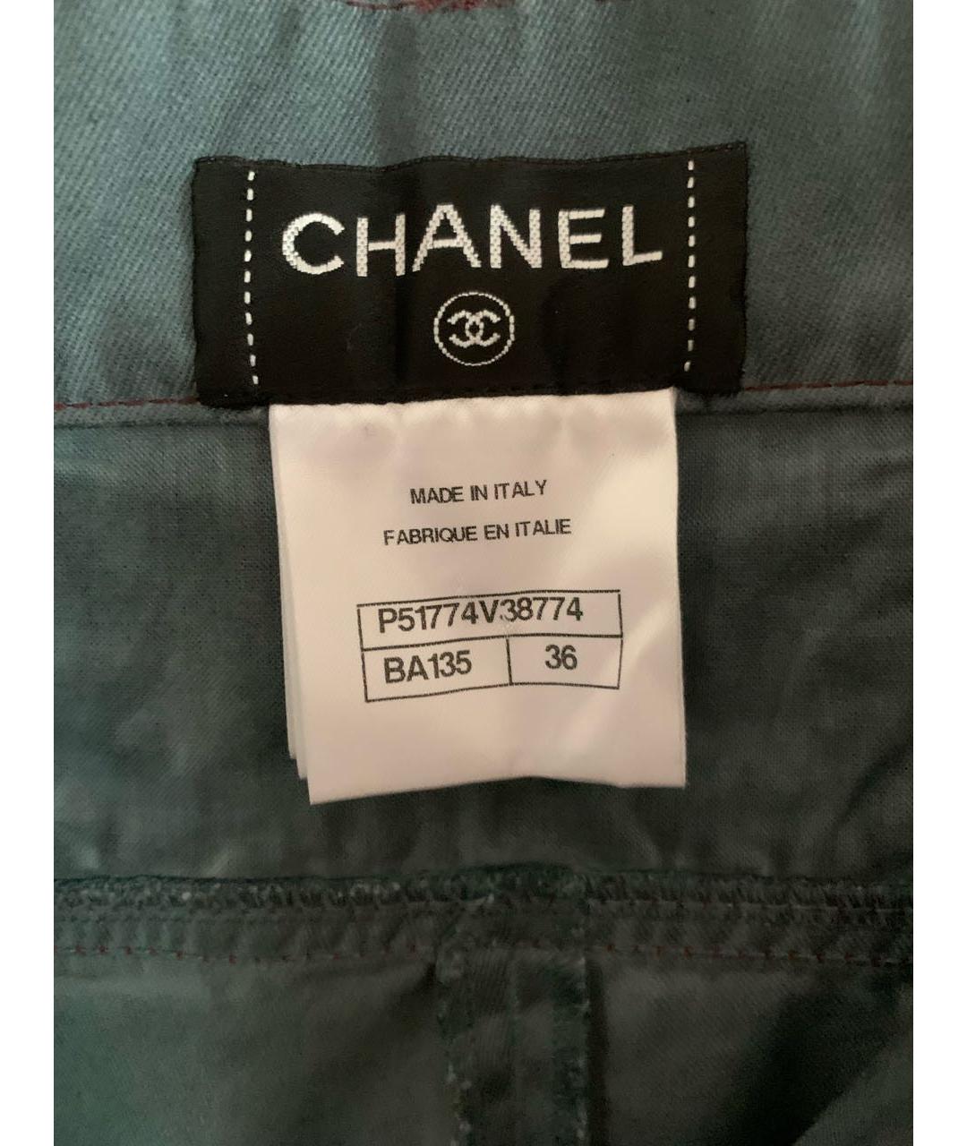 CHANEL Зеленые хлопковые шорты, фото 3