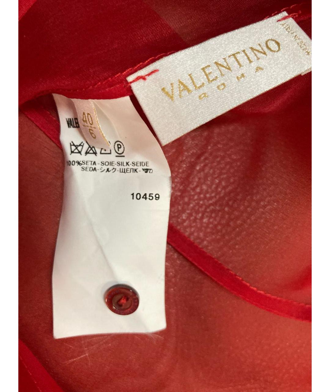 VALENTINO Красная шелковая блузы, фото 4