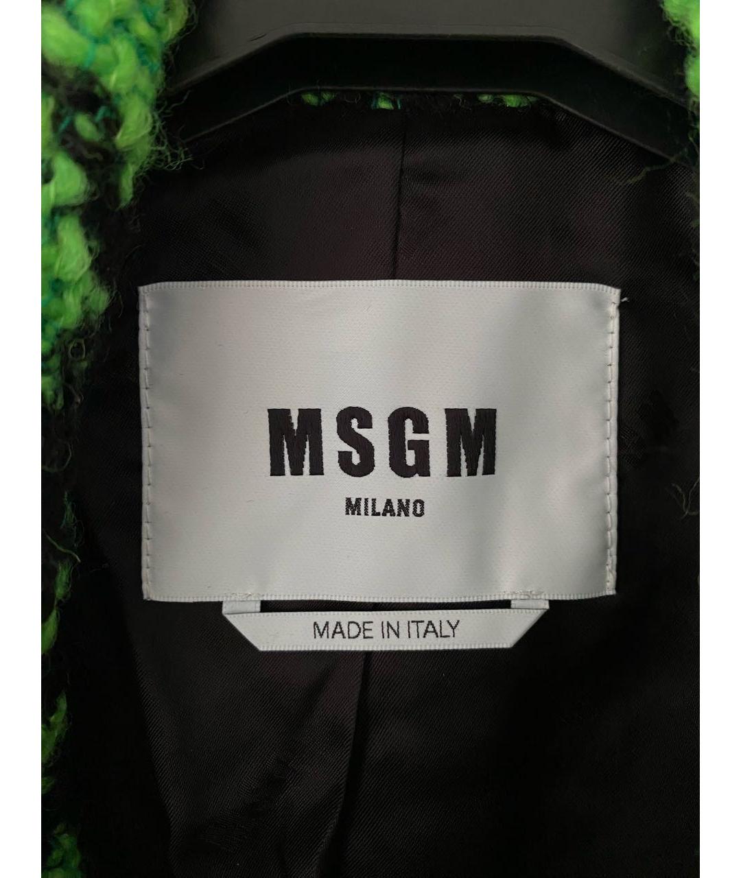 MSGM Зеленый шерстяной жакет/пиджак, фото 4