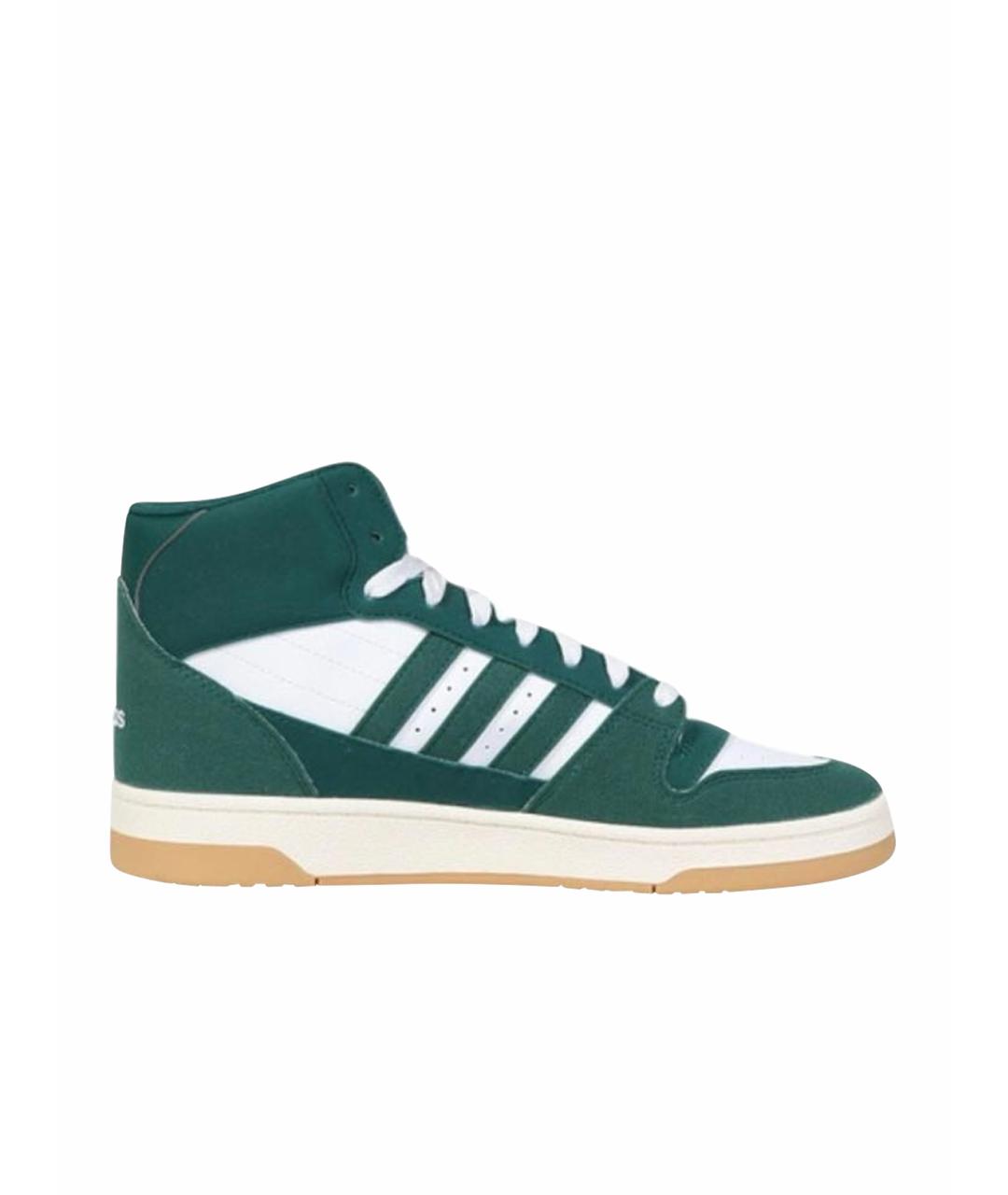 ADIDAS Зеленые кожаные высокие кроссовки / кеды, фото 1
