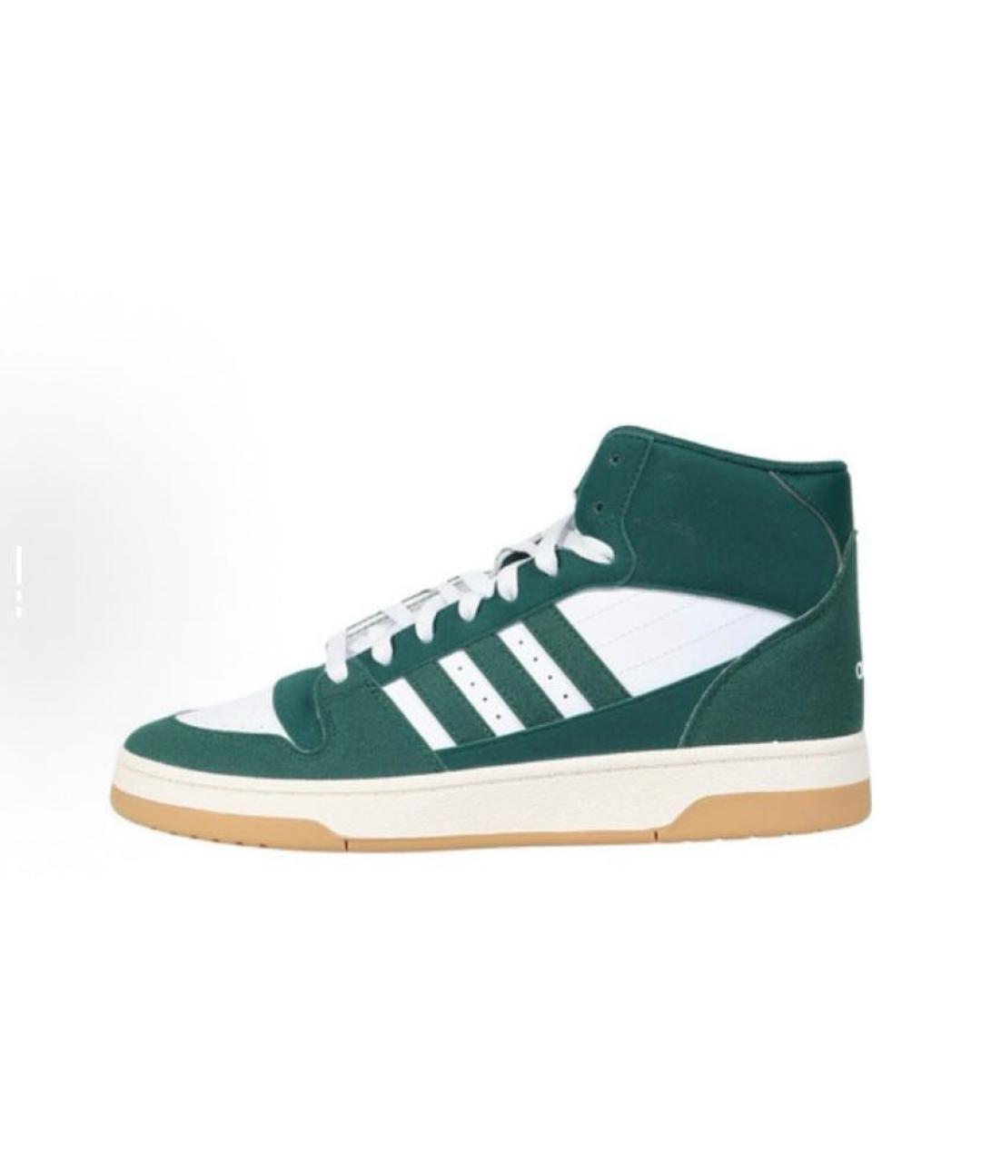 ADIDAS Зеленые кожаные высокие кроссовки / кеды, фото 3