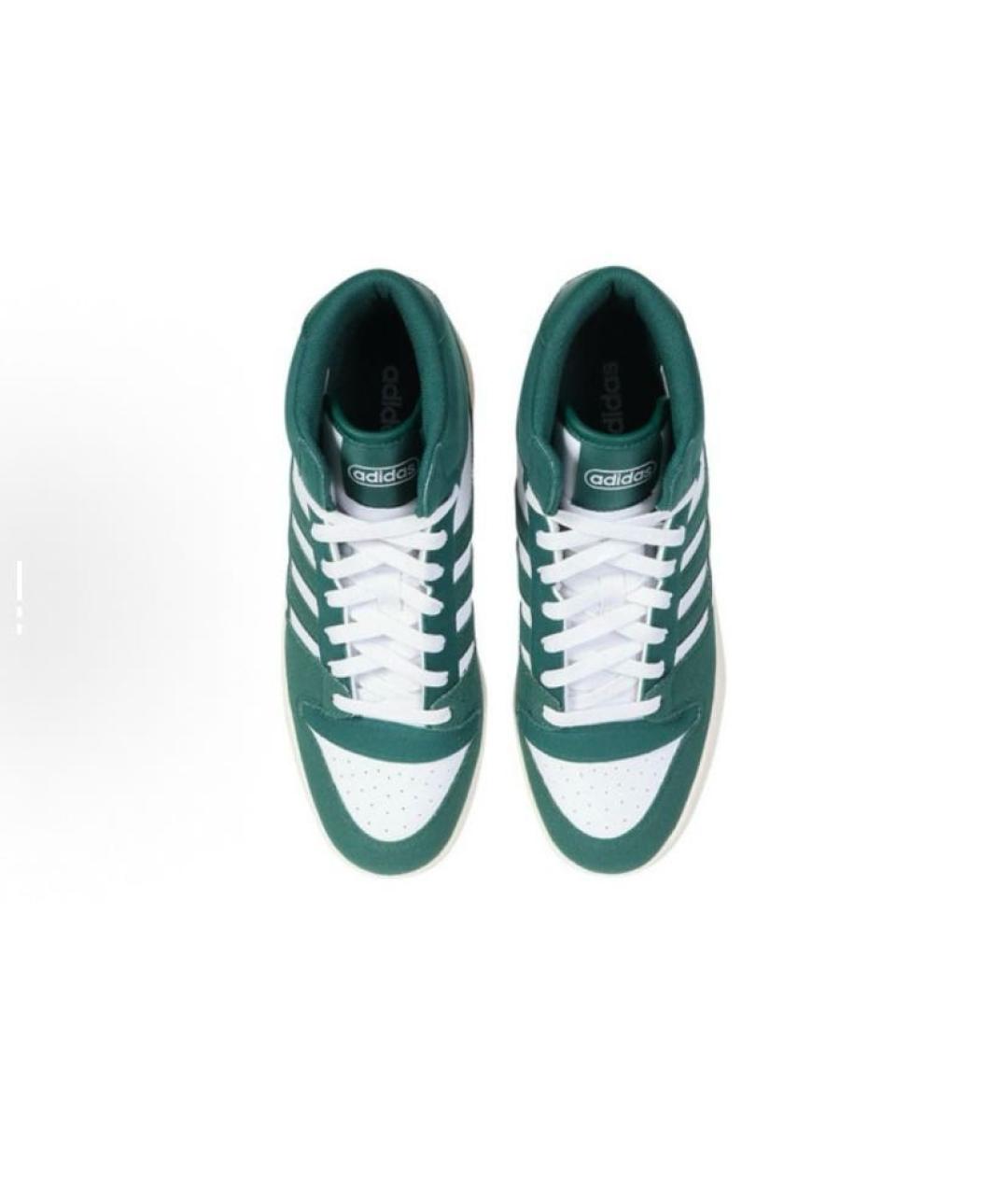 ADIDAS Зеленые кожаные высокие кроссовки / кеды, фото 5