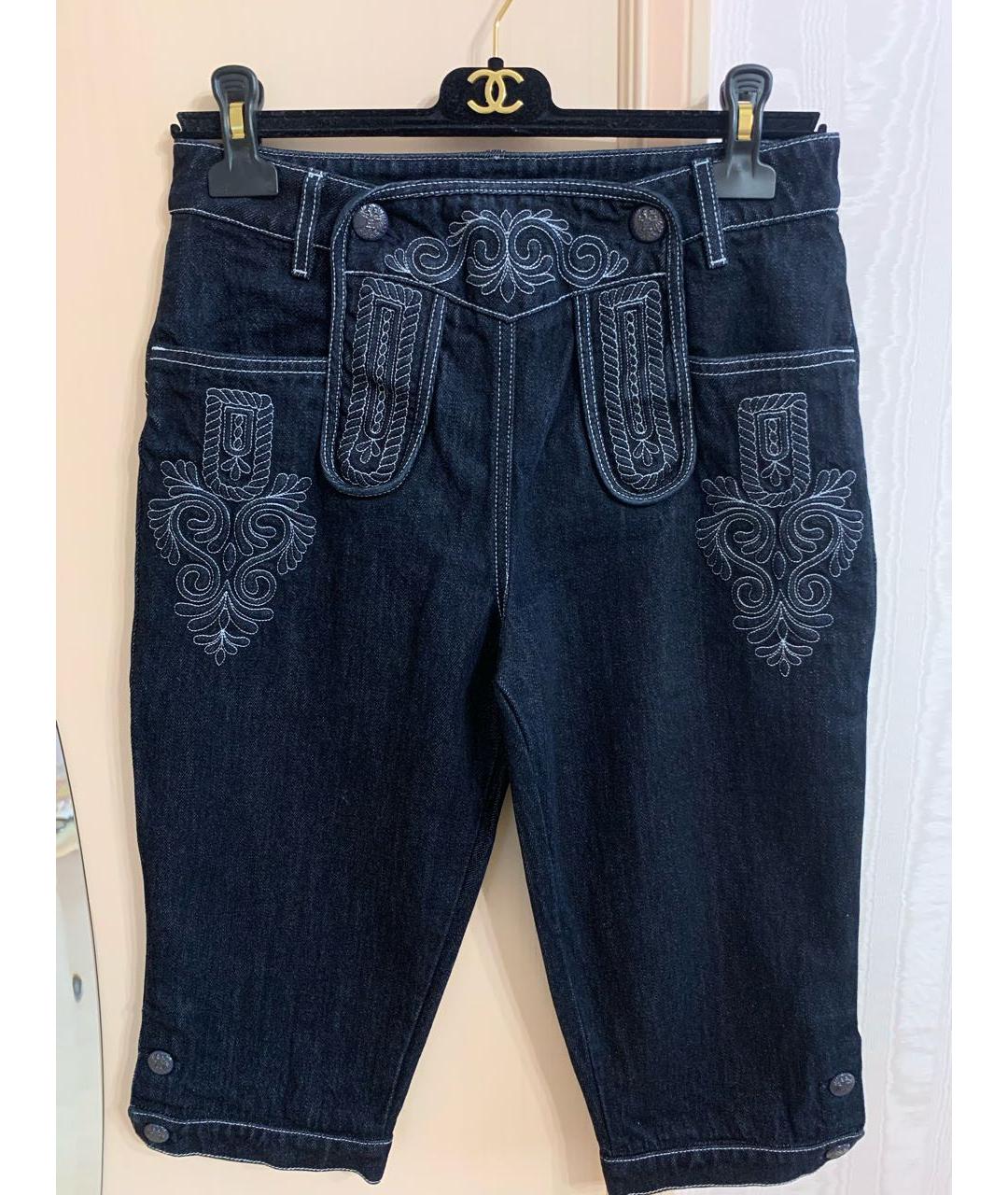 CHANEL Темно-синие хлопковые бриджи, фото 8