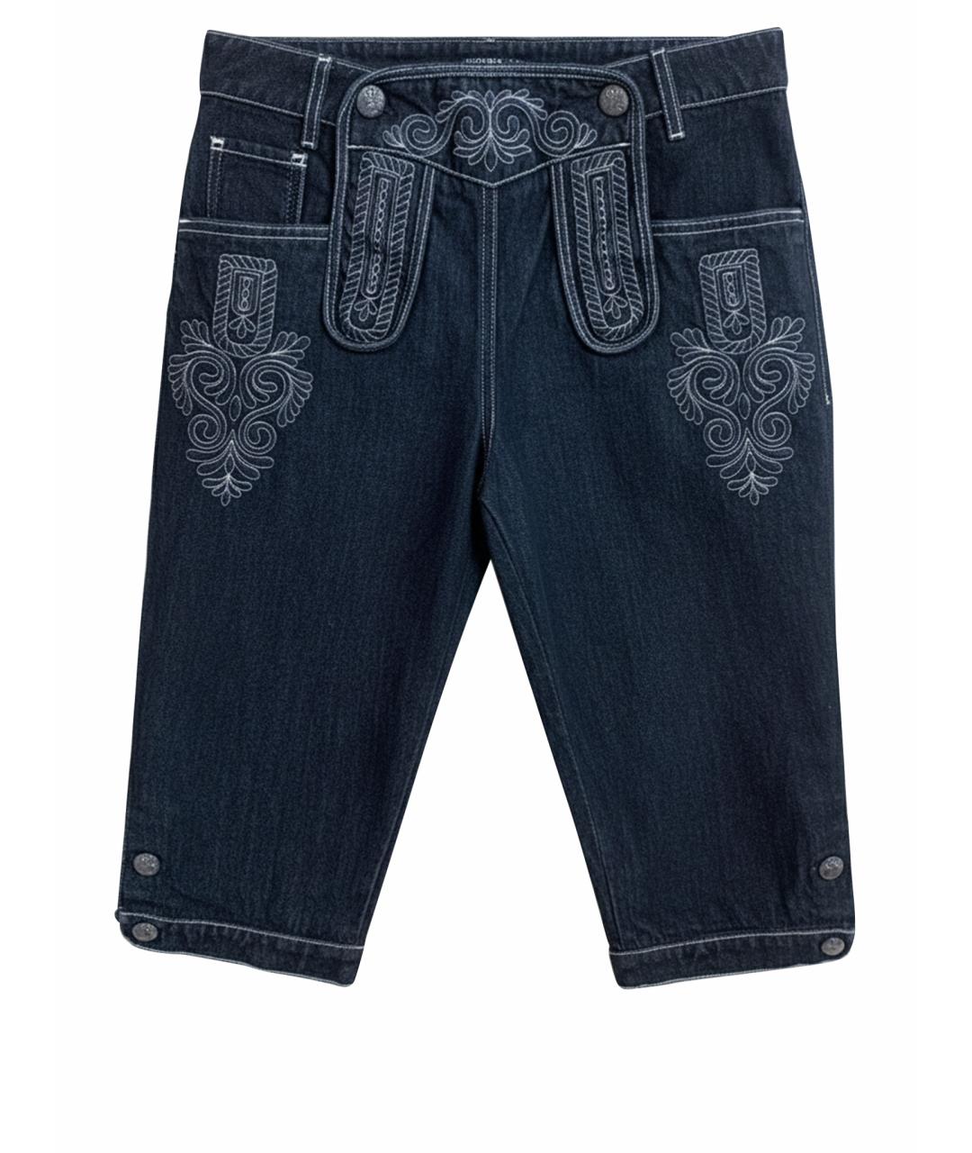 CHANEL Темно-синие хлопковые бриджи, фото 1