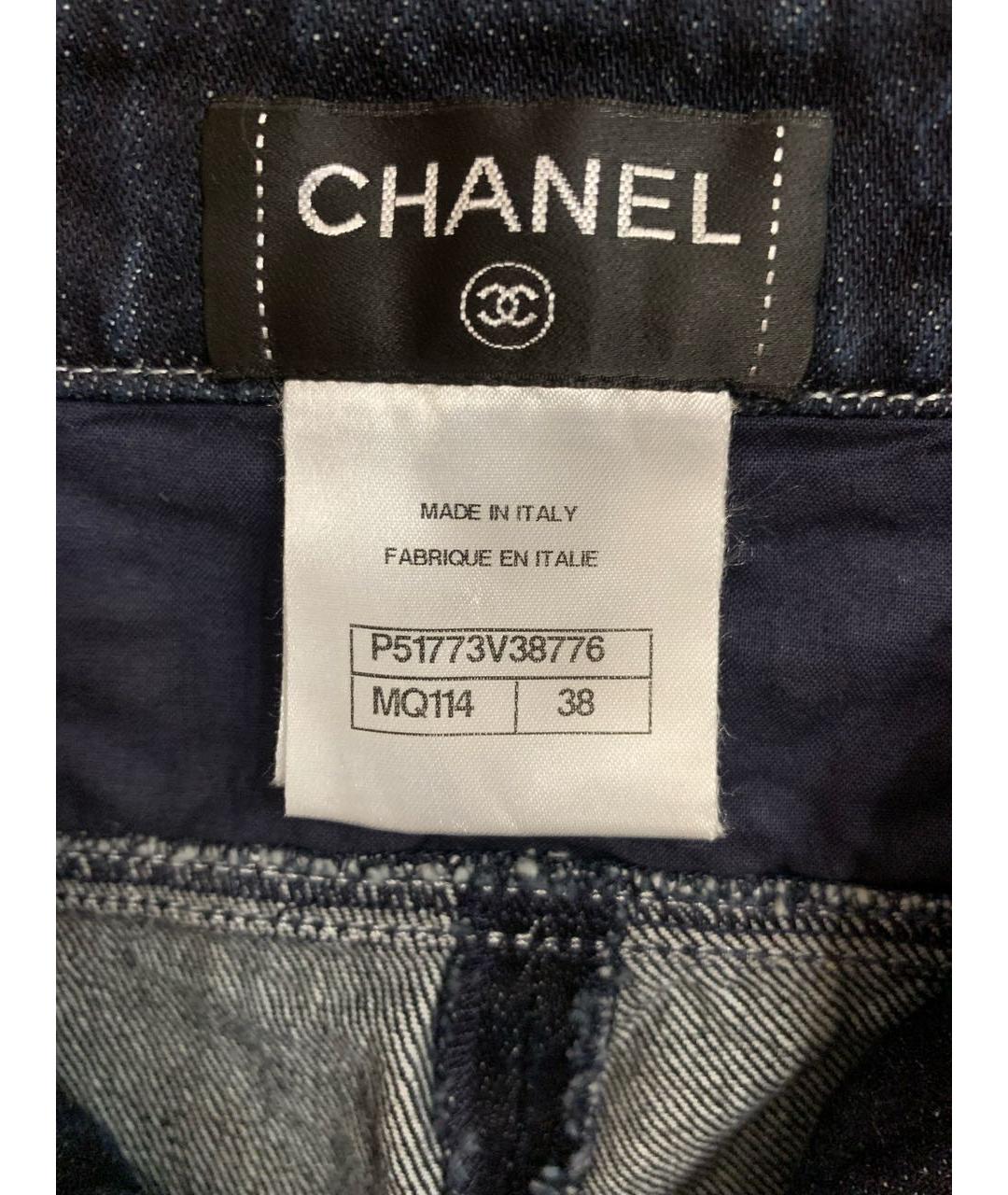 CHANEL Темно-синие хлопковые бриджи, фото 3