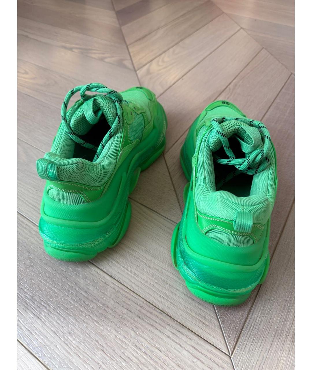 BALENCIAGA Салатовые текстильные кроссовки, фото 3