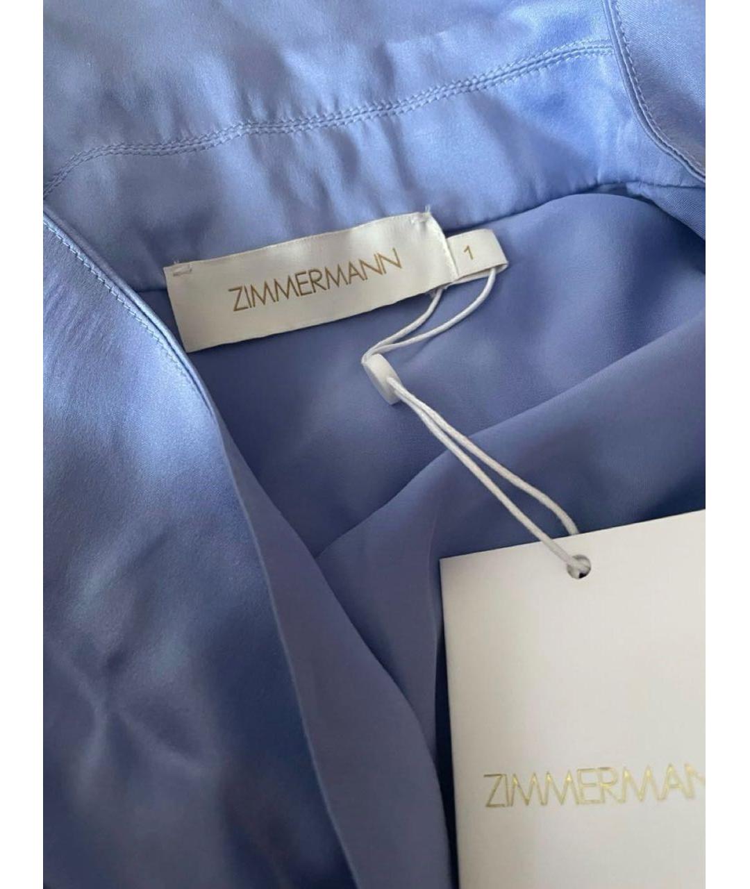 ZIMMERMANN Голубое шелковое коктейльное платье, фото 2