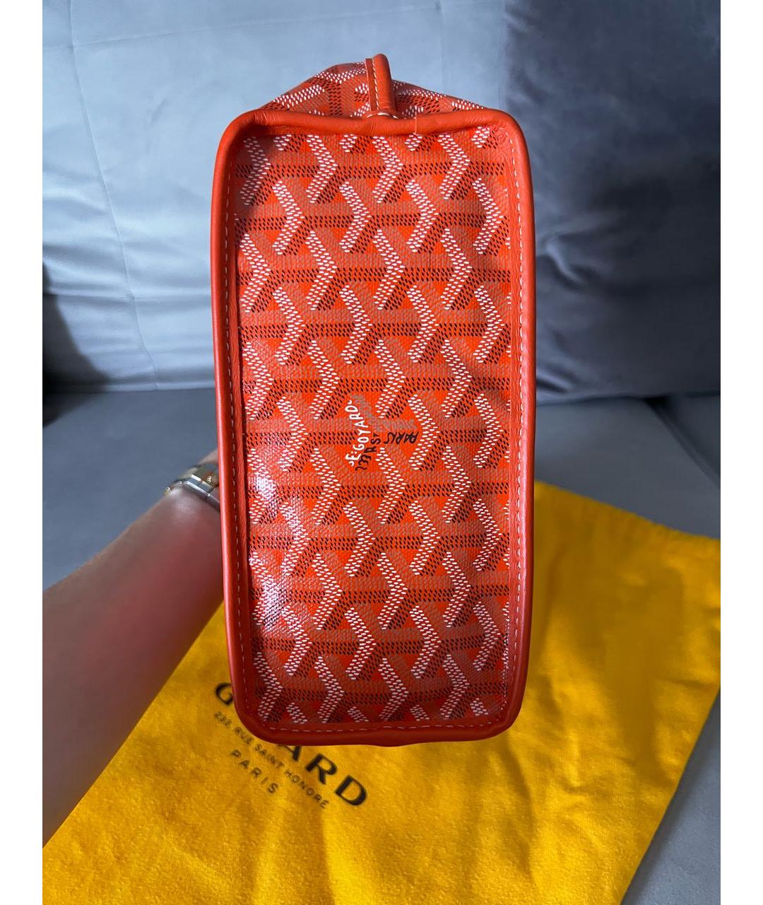 GOYARD Оранжевая кожаная сумка тоут, фото 7