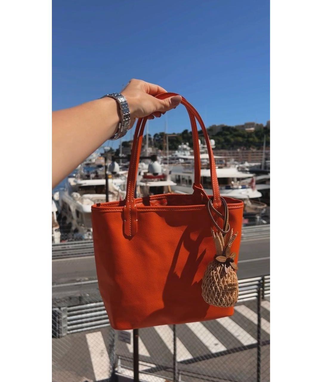 GOYARD Оранжевая кожаная сумка тоут, фото 8