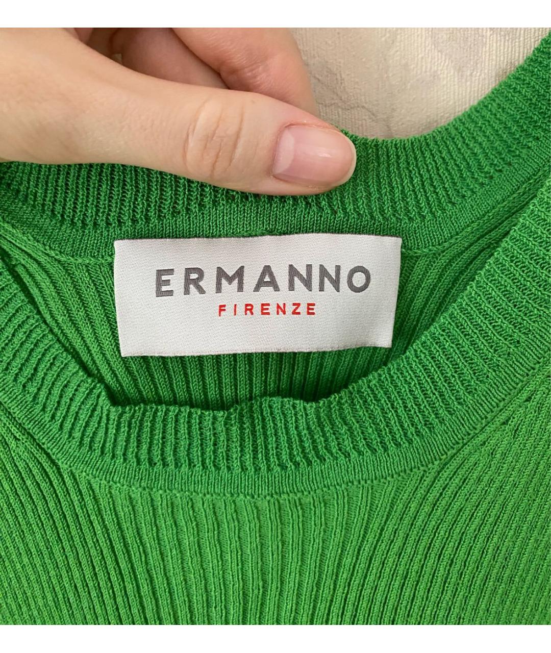 ERMANNO SCERVINO Зеленая вискозная майка, фото 4