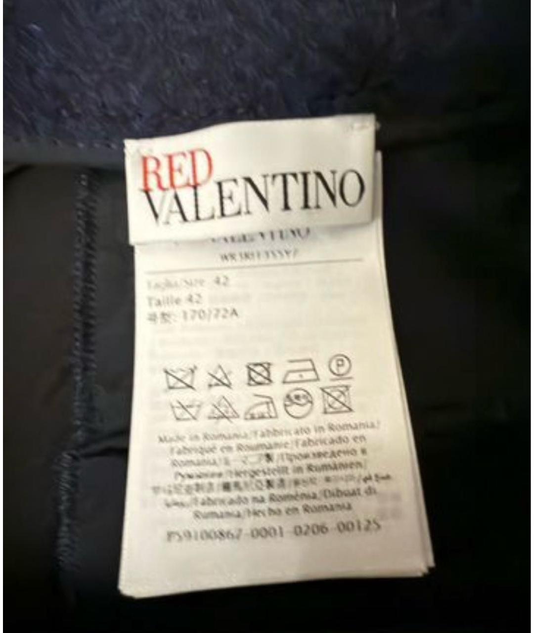 RED VALENTINO Темно-синие шерстяные шорты, фото 4