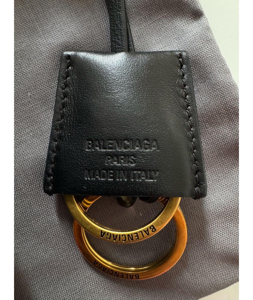 BALENCIAGA Черная кожаная сумка с короткими ручками, фото 5