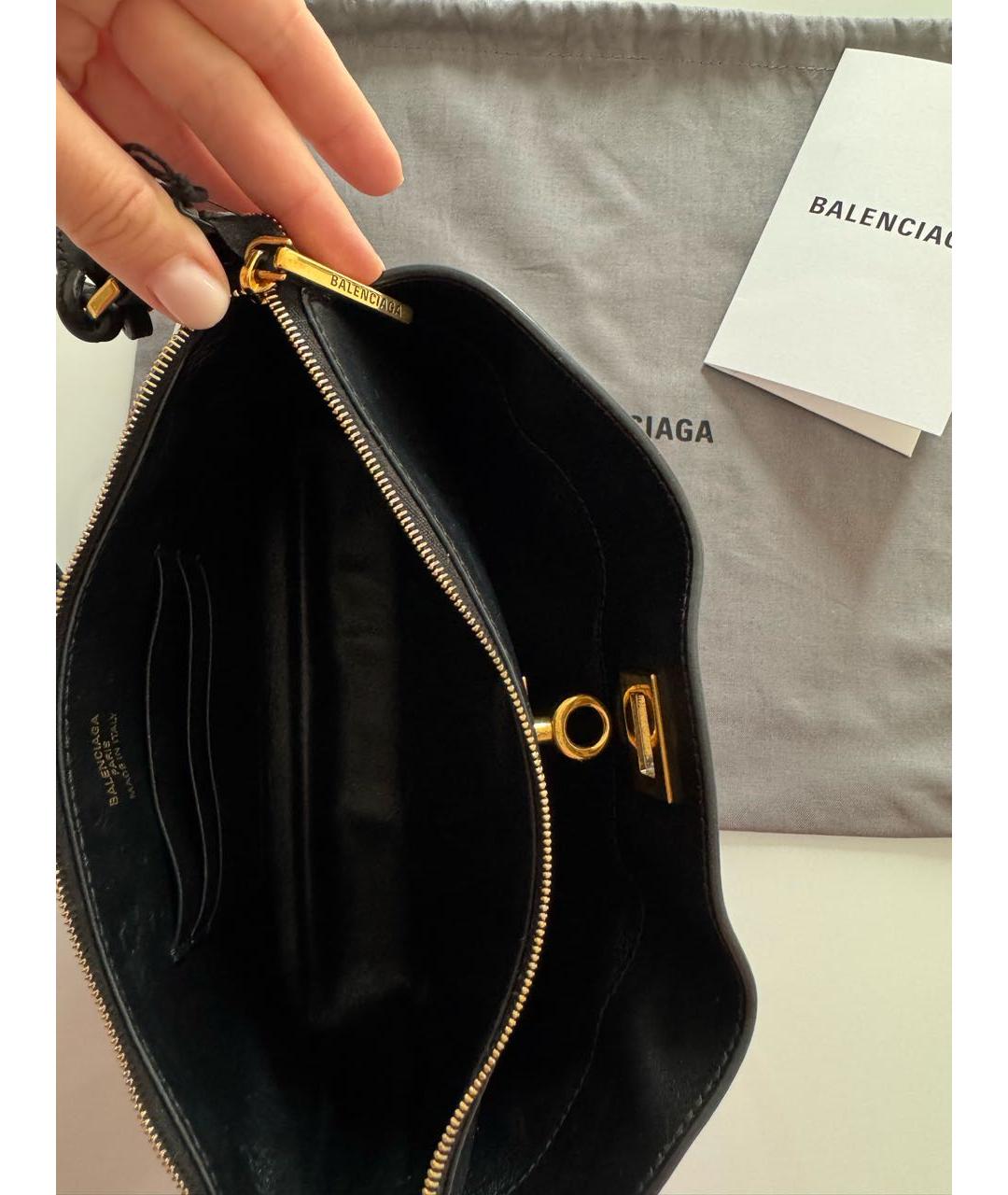 BALENCIAGA Черная кожаная сумка с короткими ручками, фото 8