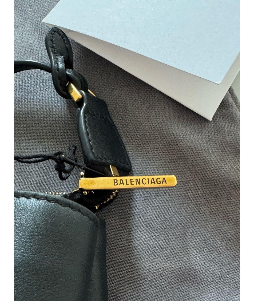 BALENCIAGA Черная кожаная сумка с короткими ручками, фото 6