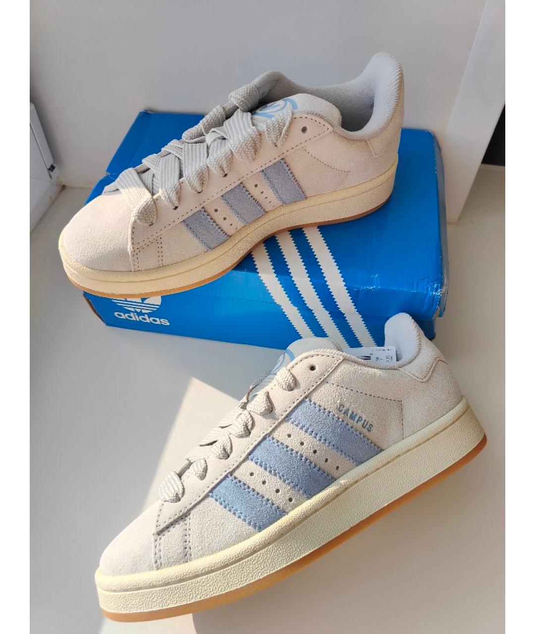 ADIDAS Серые замшевые кроссовки, фото 2