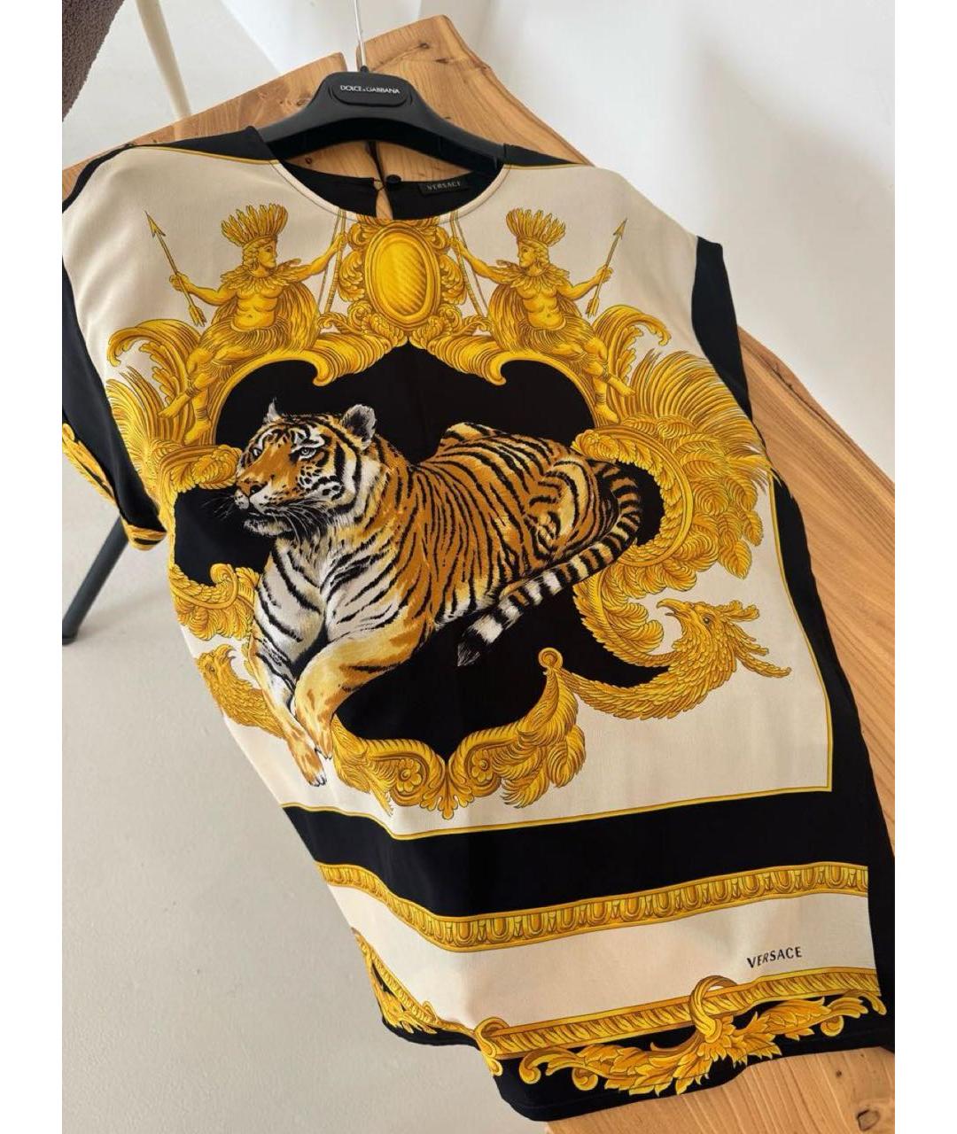 VERSACE Черная шелковая блузы, фото 7