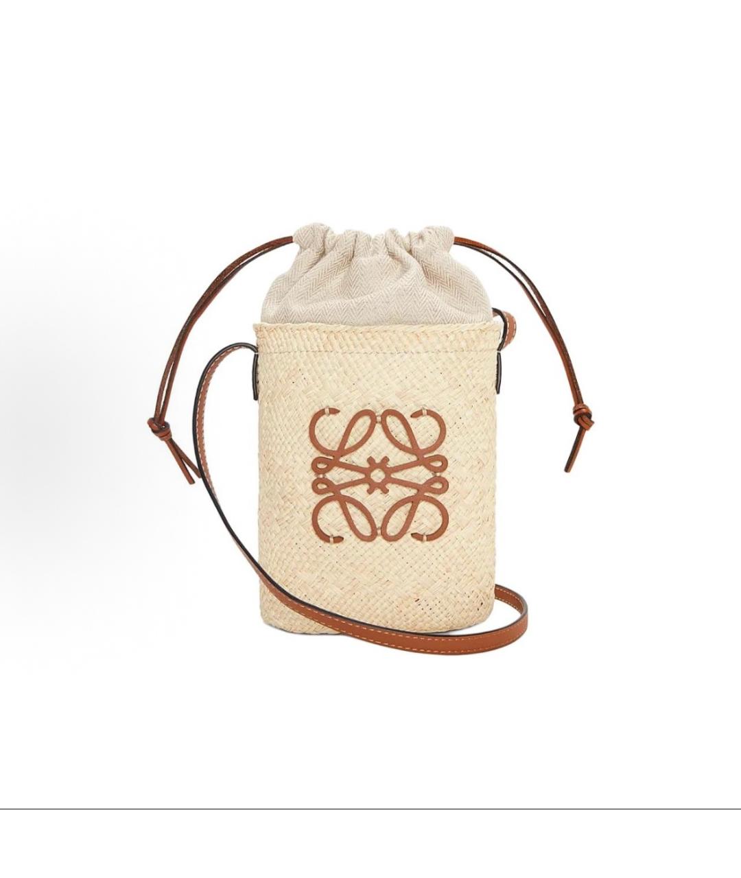 LOEWE Бежевая пляжная сумка, фото 4