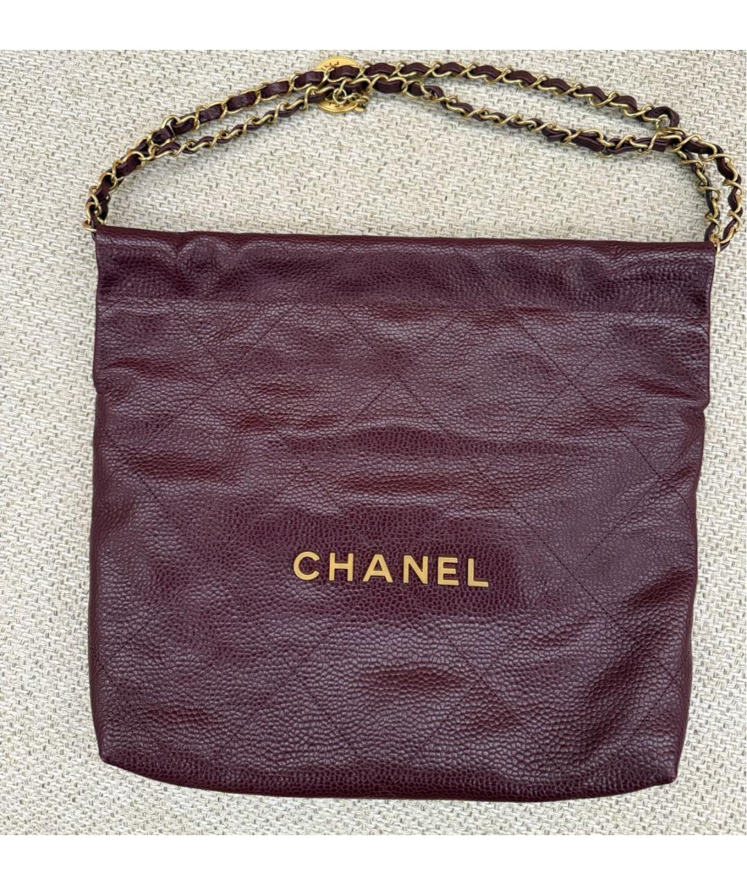 CHANEL Бордовая кожаная сумка через плечо, фото 5