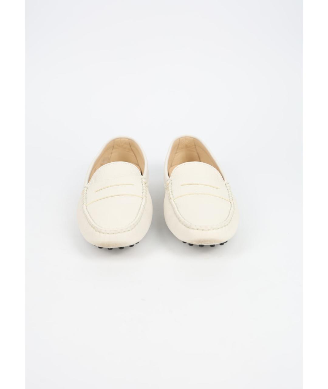 TOD'S Белые кожаные мокасины, фото 3