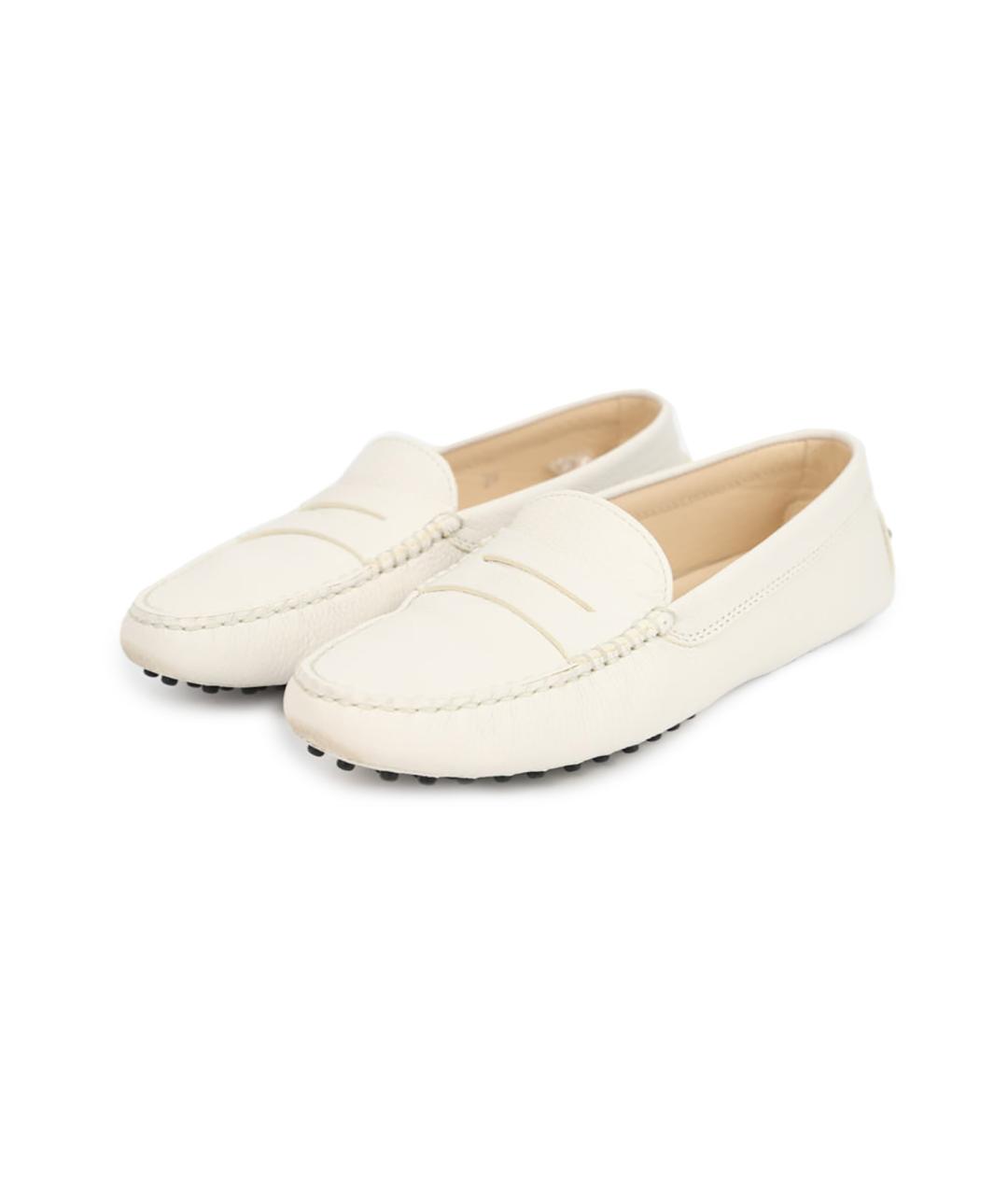 TOD'S Белые кожаные мокасины, фото 2