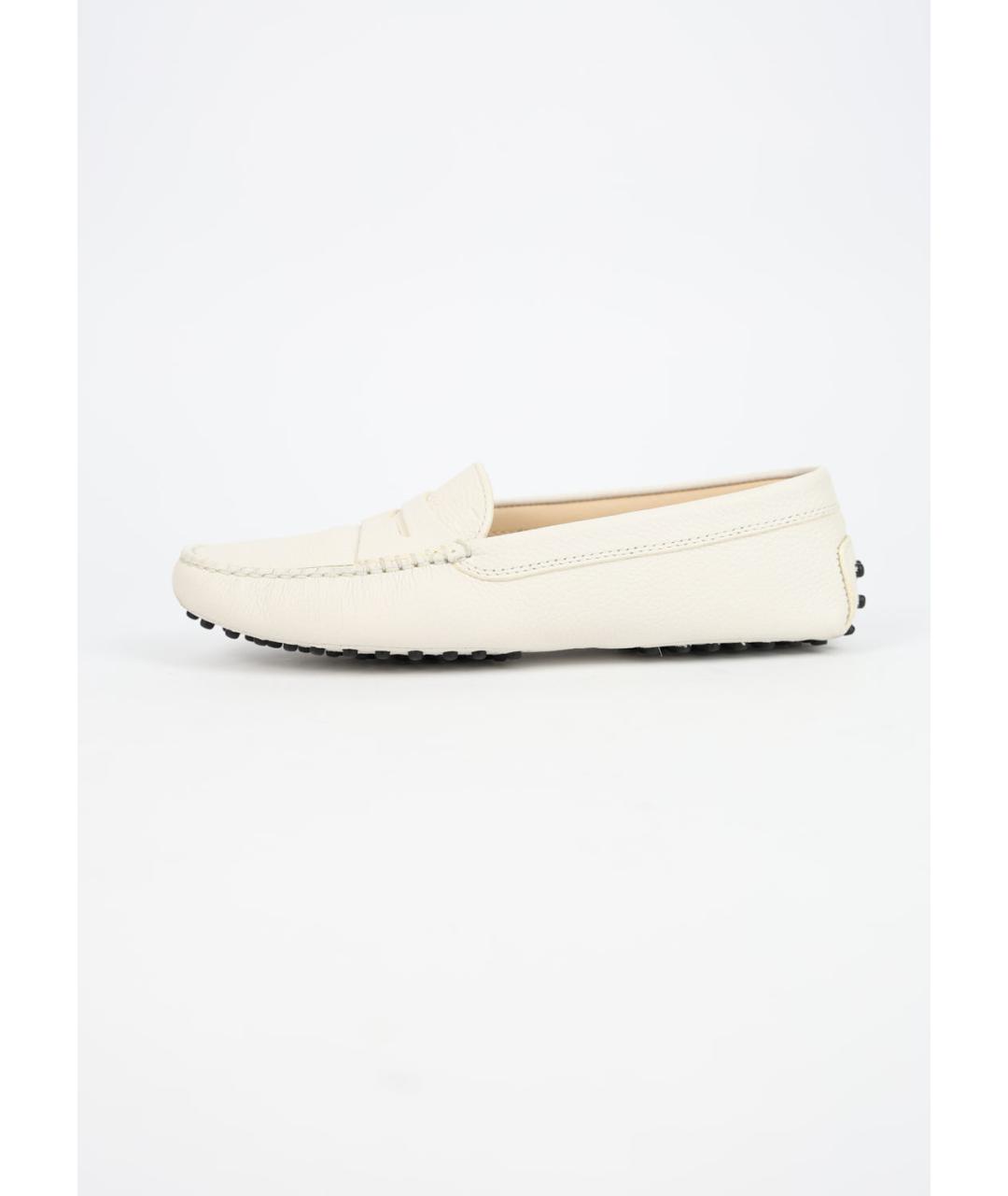 TOD'S Белые кожаные мокасины, фото 7