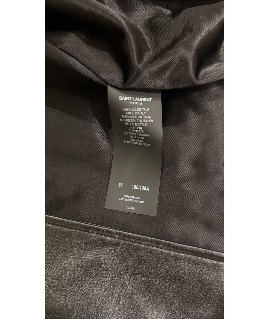 SAINT LAURENT Черная кожаная куртка, фото 6