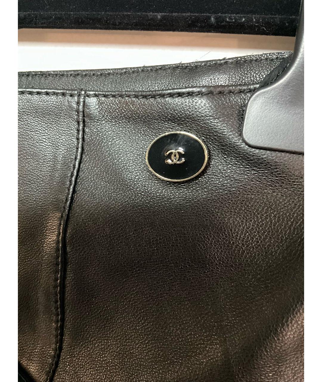 CHANEL Черная кожаная юбка мини, фото 8