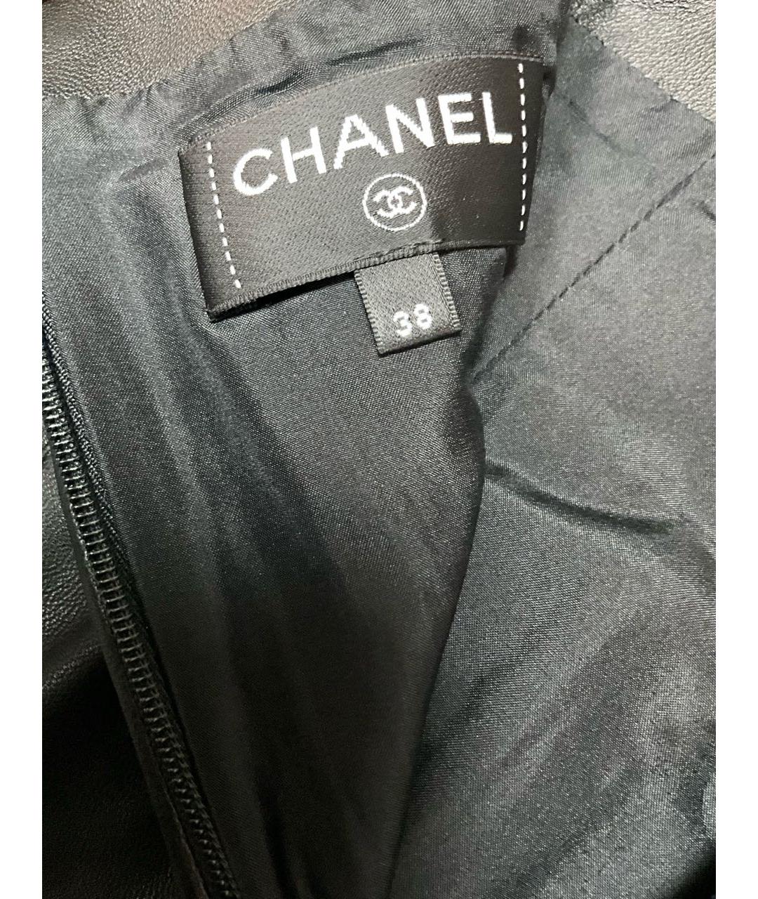 CHANEL Черная кожаная юбка мини, фото 5