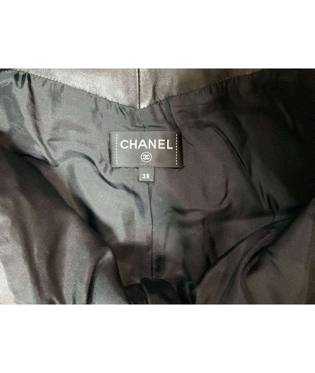 CHANEL Черные кожаные прямые брюки, фото 6