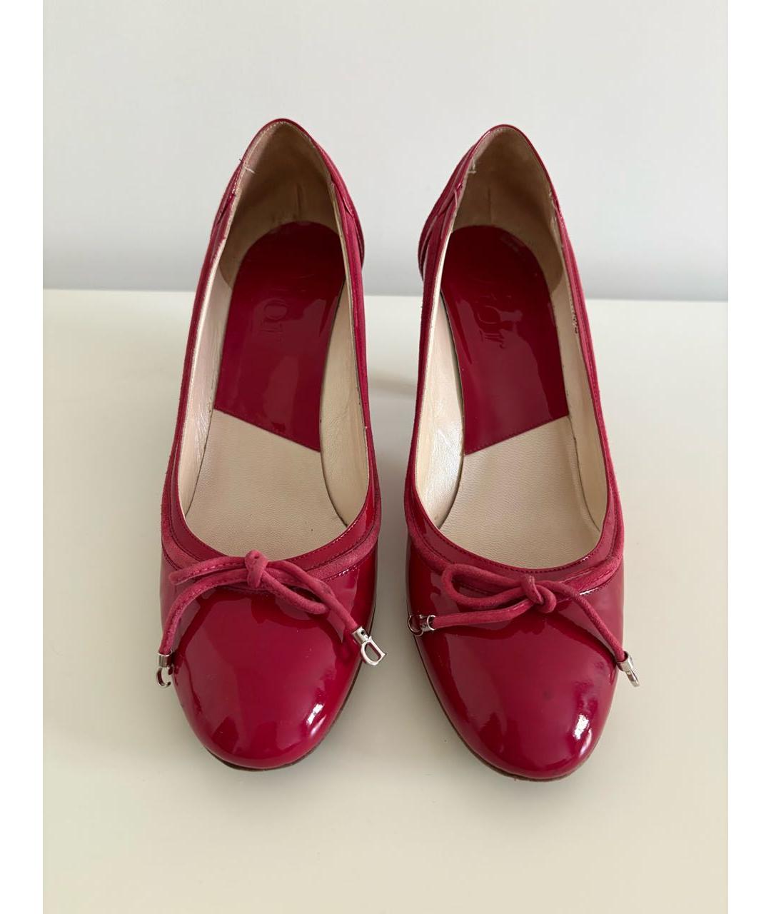 CHRISTIAN DIOR Красные туфли из лакированной кожи, фото 2