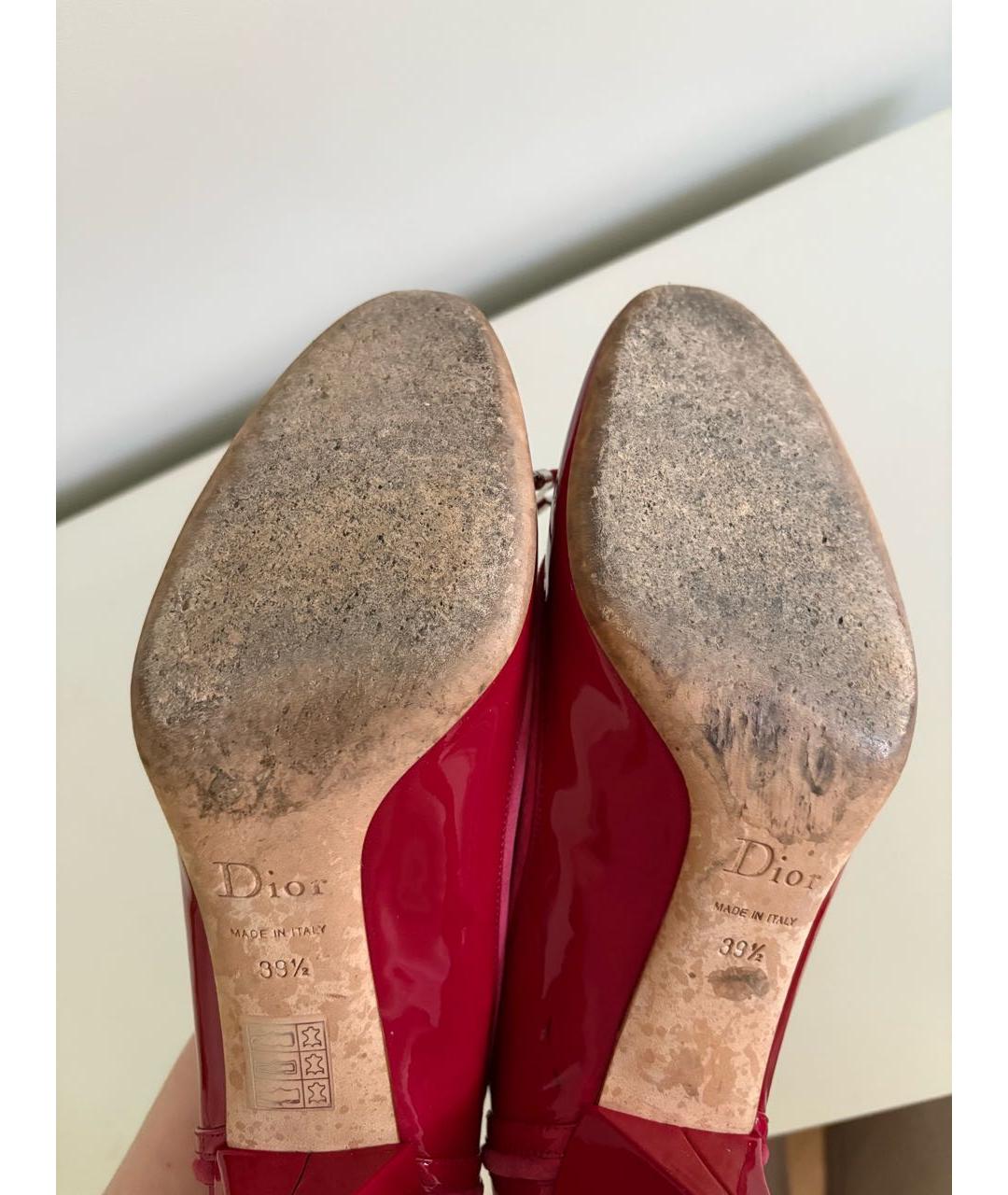 CHRISTIAN DIOR Красные туфли из лакированной кожи, фото 6