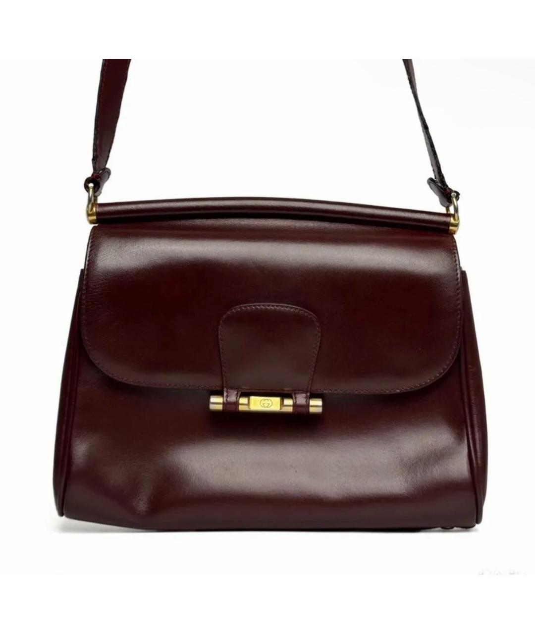 GUCCI Коричневая кожаная сумка через плечо, фото 1