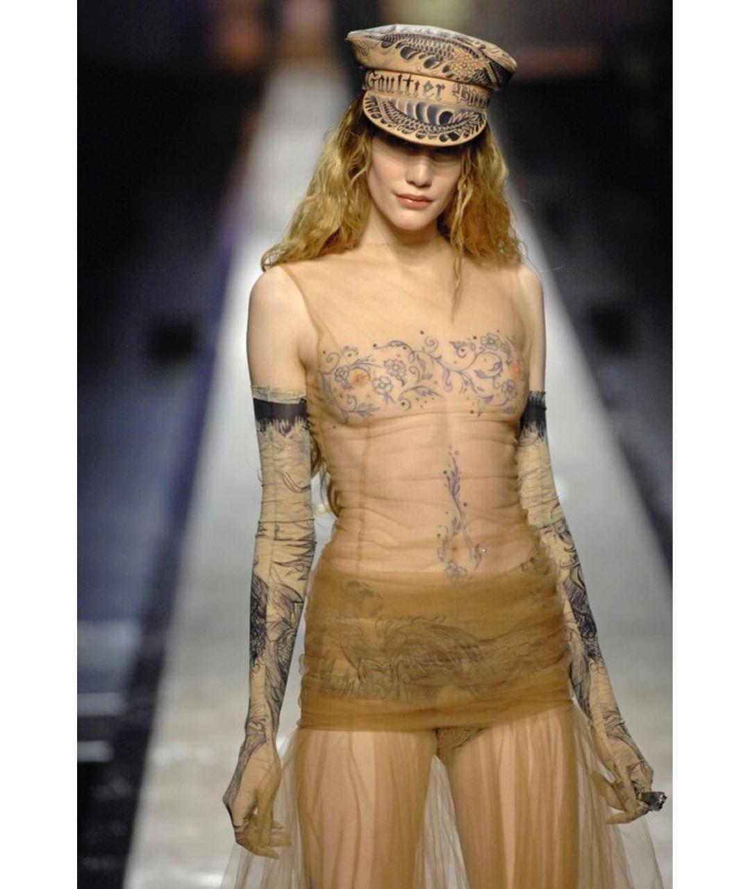 JEAN PAUL GAULTIER Бежевая полиамидовая майка, фото 6
