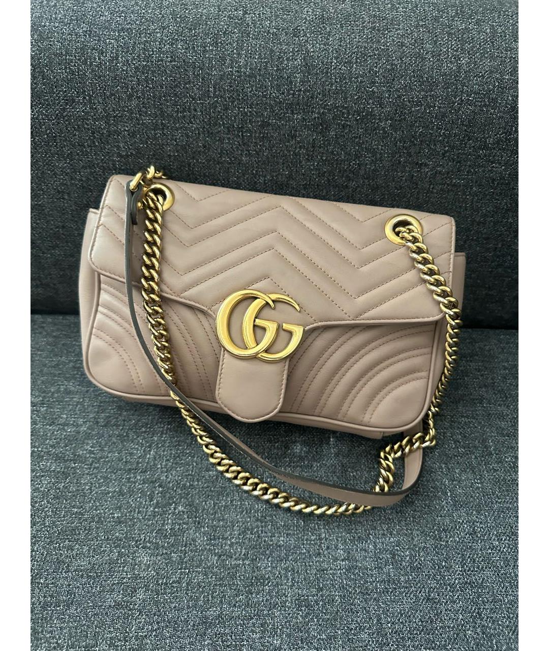 GUCCI Бежевая кожаная сумка тоут, фото 8
