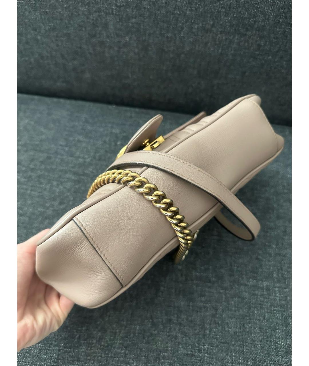 GUCCI Бежевая кожаная сумка тоут, фото 3