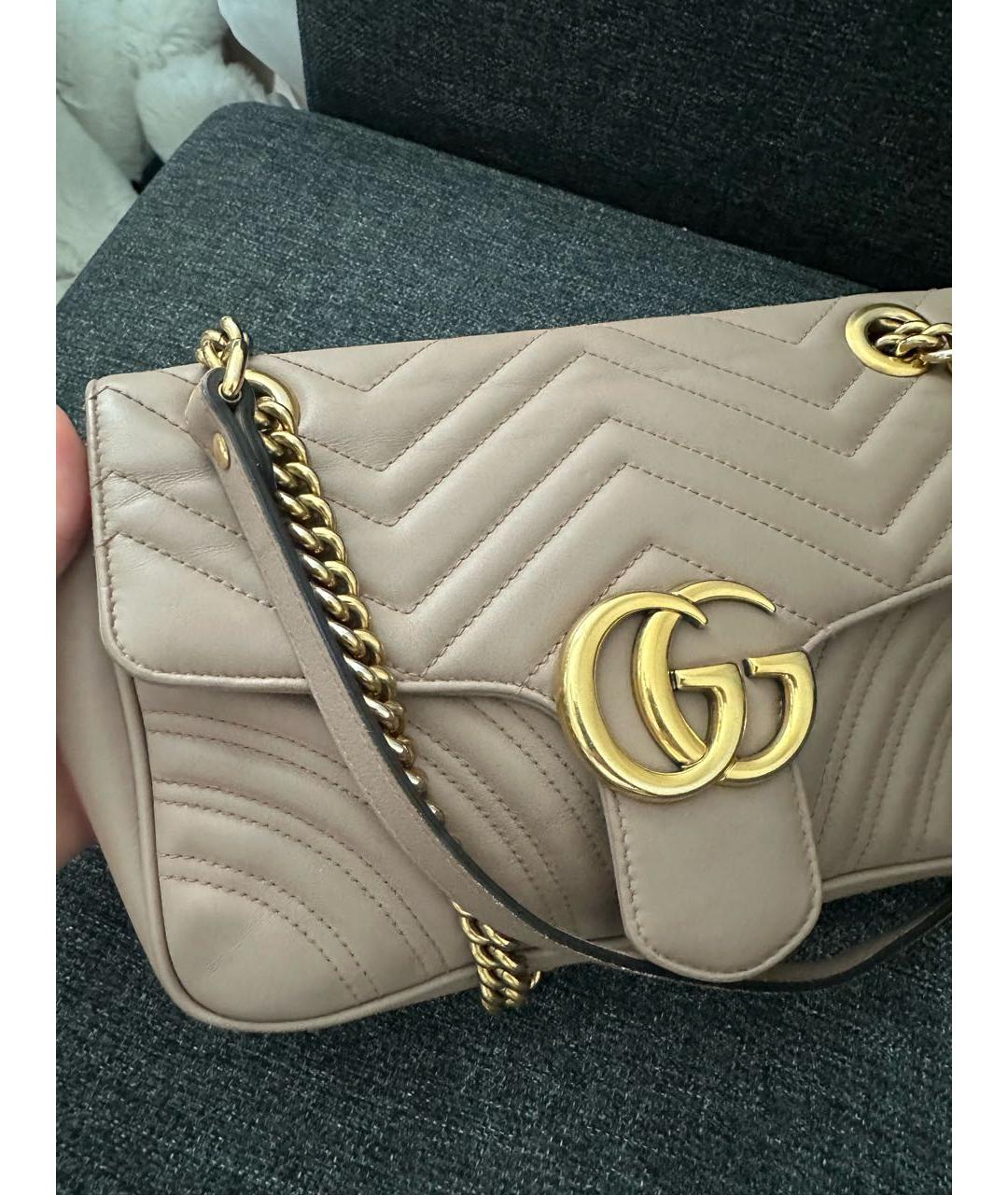 GUCCI Бежевая кожаная сумка тоут, фото 2