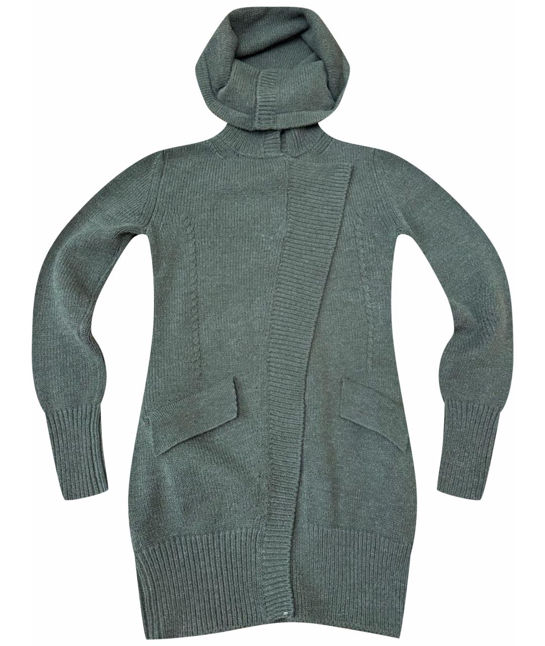 SPORTMAX Хаки шерстяной кардиган, фото 1