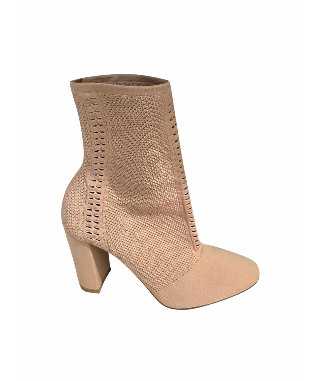 GIANVITO ROSSI Бежевые текстильные ботильоны, фото 1