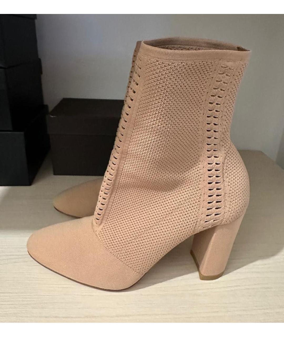 GIANVITO ROSSI Бежевые текстильные ботильоны, фото 3