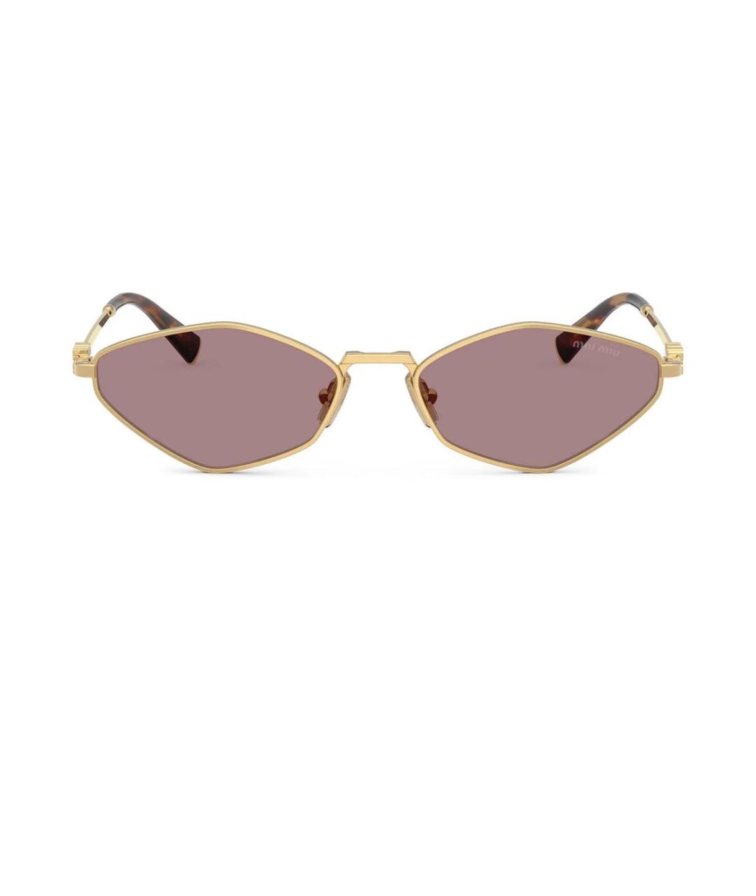 MIU MIU Коричневые металлические солнцезащитные очки, фото 1